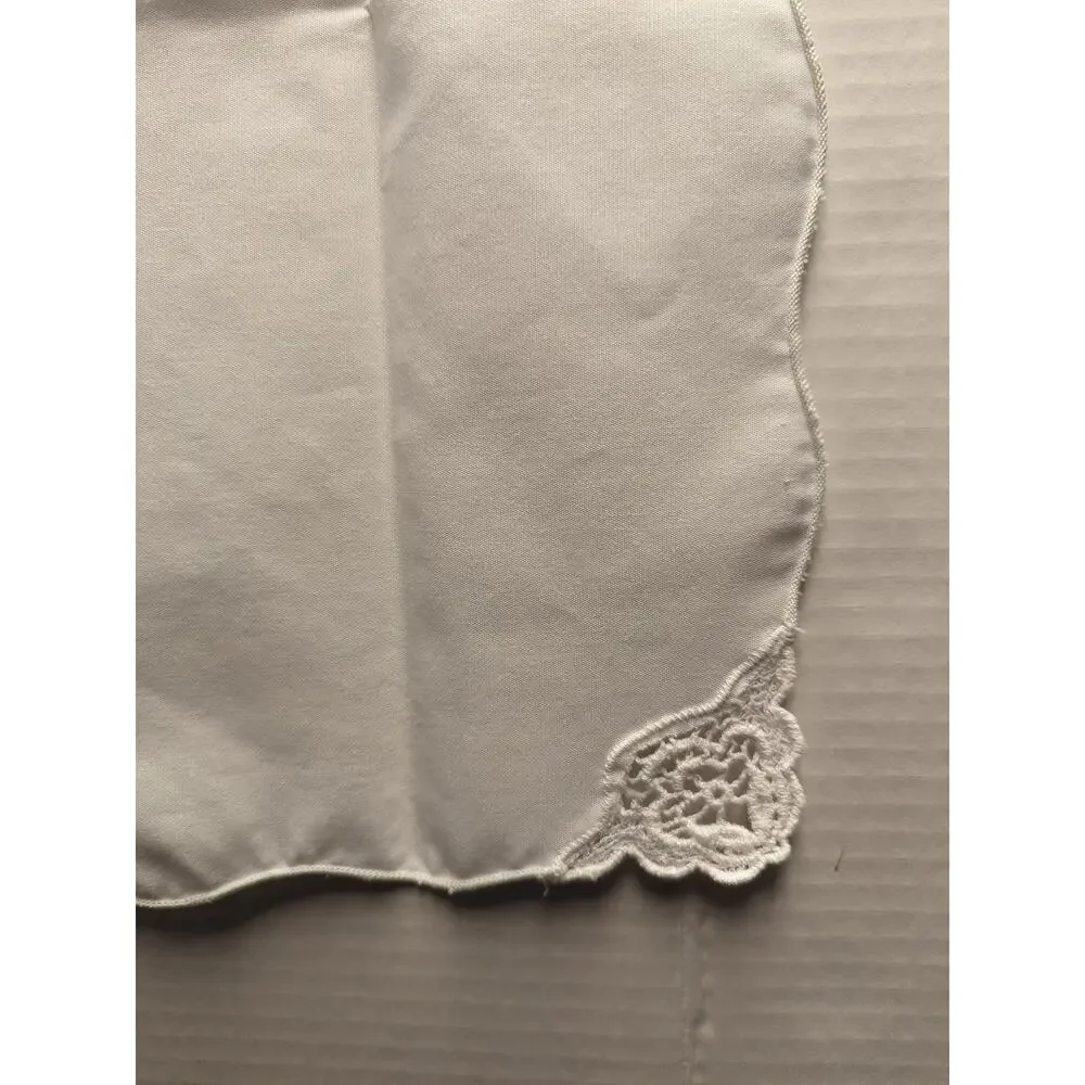 Vintage White Floral Openwork Embroidery Corner Napkin Set of 5
